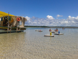 Bar flutuante nas Piscinas Naturais de Boipeba no Passeio Volta Ilha