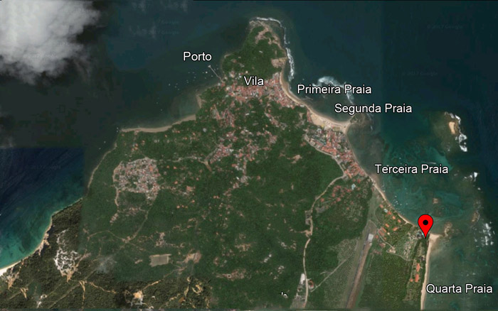Mapa de Localização da Pousada Villa dos Corais - Morro de São Paulo