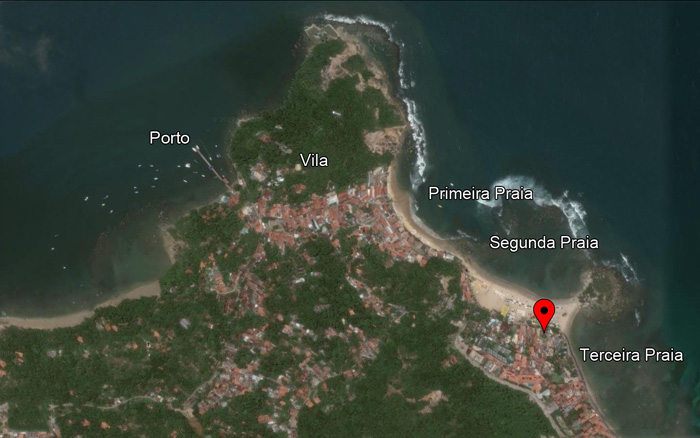Mapa de Localização do Le Terrace Beach Hotel - Morro de São Paulo