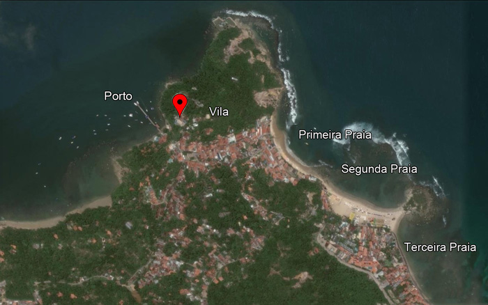 Mapa de Localização da Pousada Passárgada - Morro de São Paulo