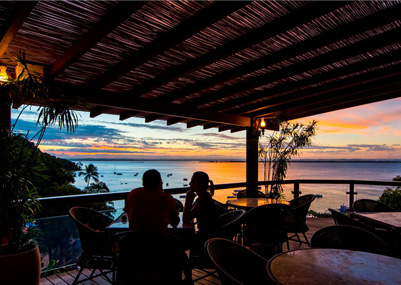 Pôr-do-sol na varanda da Pousada Passárgada - Morro de São Paulo