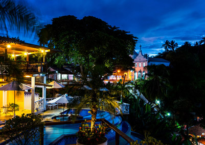 Vista da Pousada Passárgada de noite - Morro de São Paulo